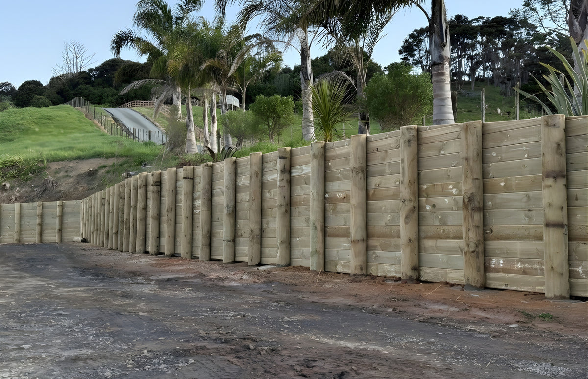 Timber retaining walls Auckland | Treated pine & hardwood